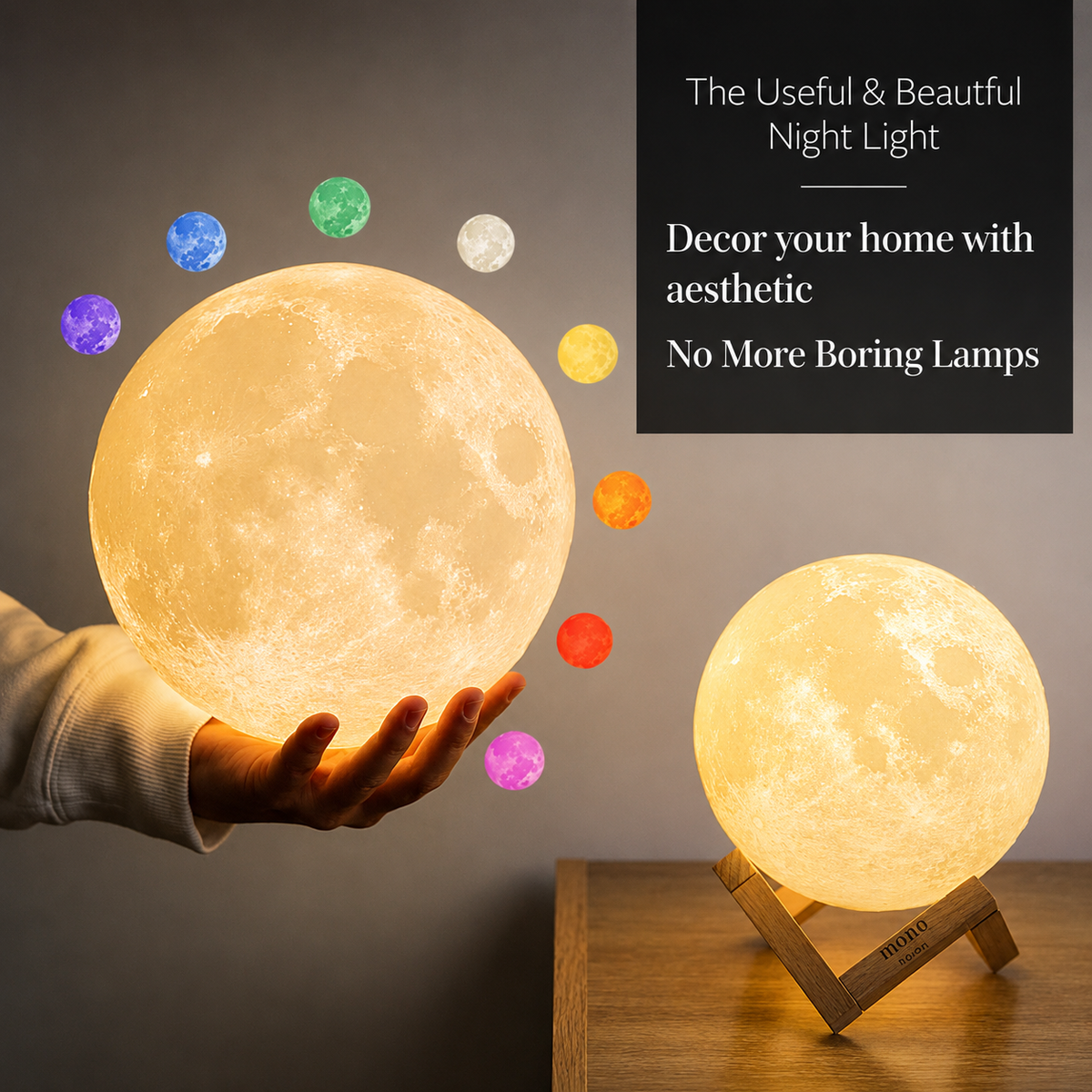 3D LED Moon Light